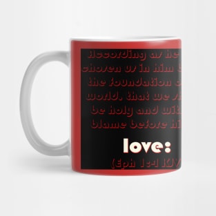 Ephesians 1:4 Bible Verse Typography King James Version (KJV) Mug